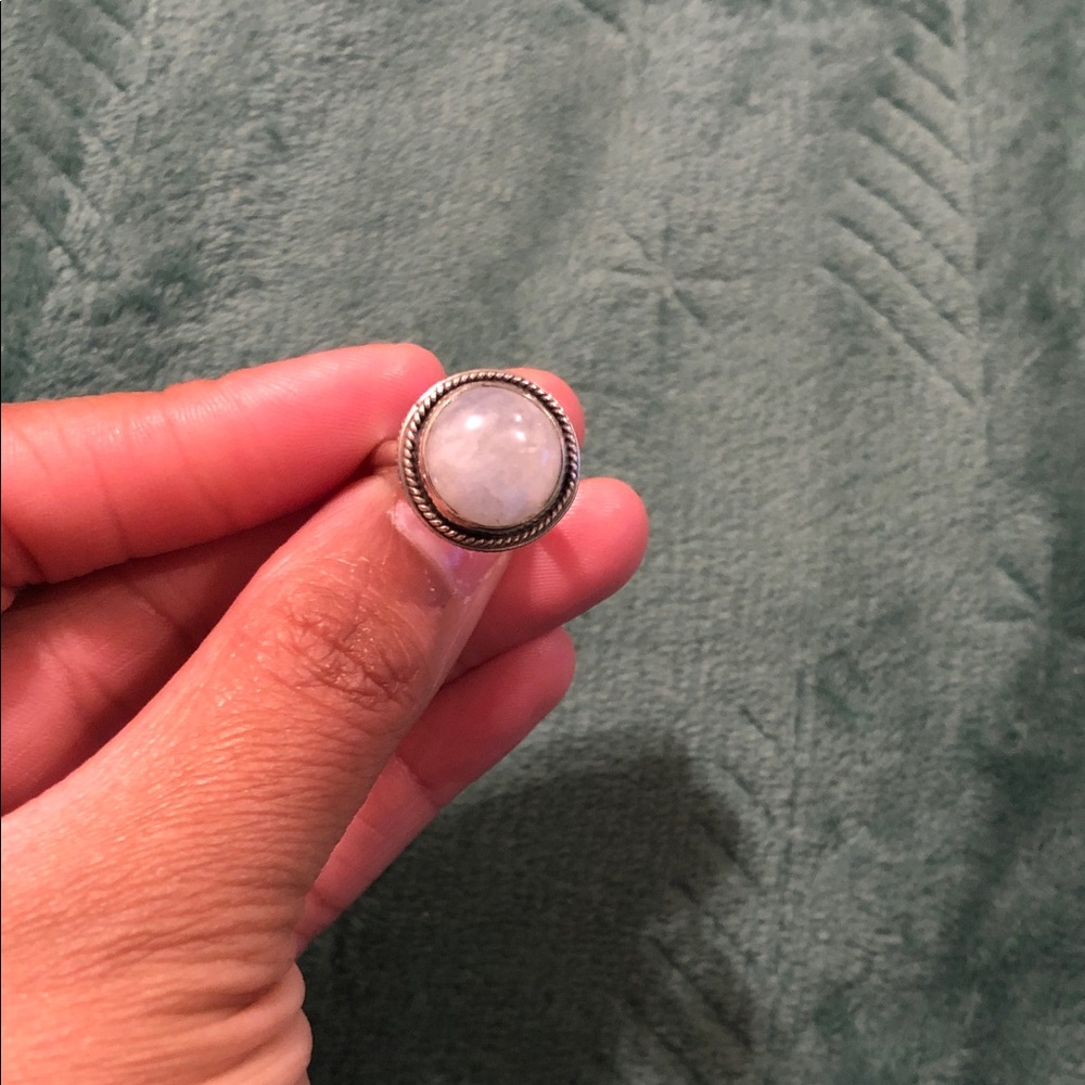 Elegant Silver and White Stone Ring